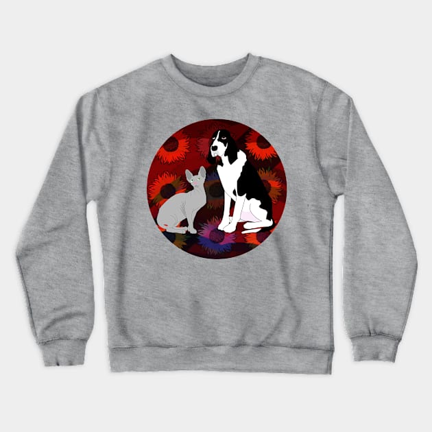 Sphinx and Dog Crewneck Sweatshirt by momomoma